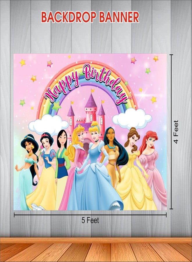 Party Baazaar Princess Birthday Backdrop 5x4 Ft | Backdrops for Decoration | Birthday Decoration Backdrop | Banner for Kids Theme Party - Image 3